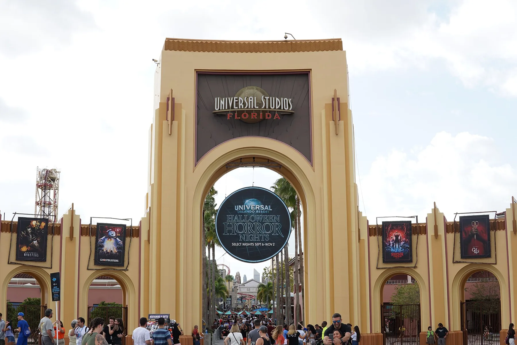 The Halloween Horror Nights entrance at Universal Studios Florida in Orlando