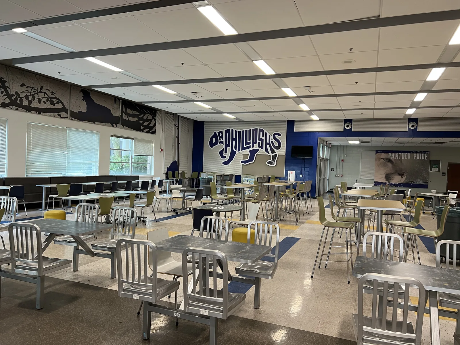 The South Campus cafeteria at Dr. Phillips High School on Turkey Lake Road in Orlando