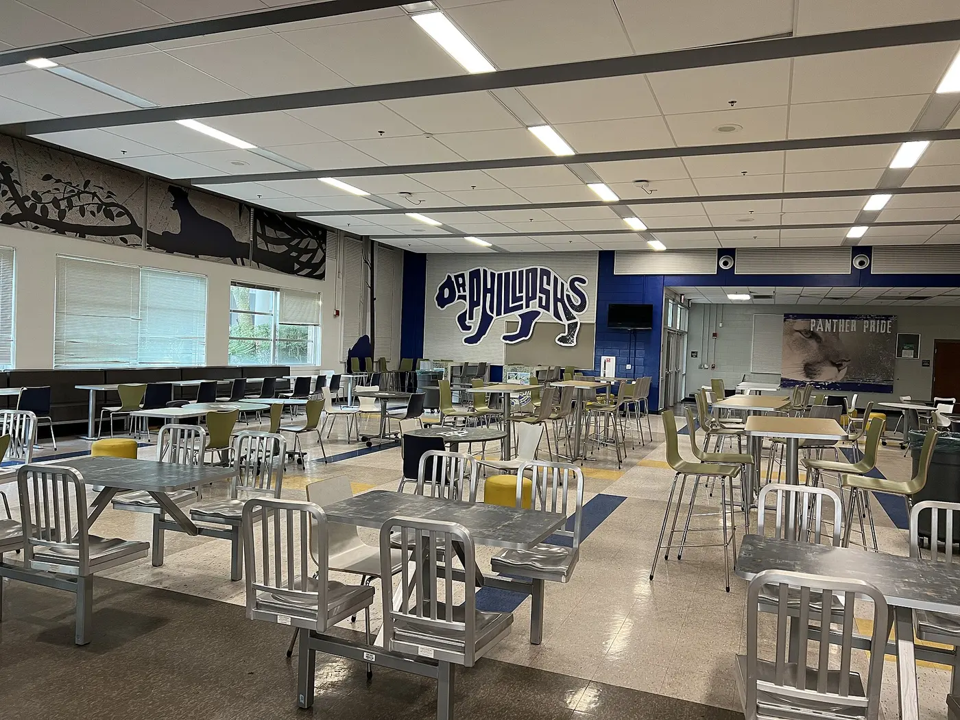 The South Campus cafeteria at Dr. Phillips High School on Turkey Lake Road in Orlando